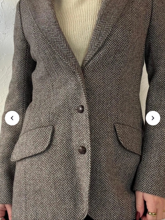 Lands' End Jackets & Blazers - Vintage Union Made Lands End Herringbone Women’s Blazer Jacket Size 12